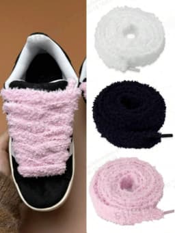 1 Pair of 120cm / 47.24inch Thick Plush Flat Shoelaces, Solid Color Soft Shoelaces, Suitable for Sneakers, Casual Shoes, Fashionable Shoe Accessories, Suitable for Spring and Summer, Bridesmaid Gifts, Travel and Vacation, Cute Little Items