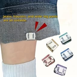 Random Color Invisible Hem Shortening Clips, Anti-Slip Pants Leg Fixing Grips Seamless Hems Buttons Non Slide Shoe