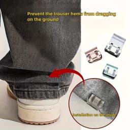Random Color Invisible Hem Shortening Clips, Anti-Slip Pants Leg Fixing Grips Seamless Hems Buttons Non Slide Shoe