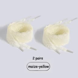 DIY Wide Lace Shoelaces with Hollow-Out Silk Trim, Black & White for German Trainers, Sneakers & White Shoes