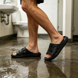 EVA Shower Slippers for Men Non‑Slip Quick Drying Bath Slippers with Drainage Holes Lightweight House Slides for Bathroom