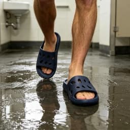 EVA Shower Slippers for Men Non‑Slip Quick Drying Bath Slippers with Drainage Holes Lightweight House Slides for Bathroom
