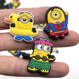 12-36Pcs Potdemiel Minion Cartoon Shoe Charms For Slides Sandals,PVC Shoe Decorations Accessories For Christmas Birthday Gift