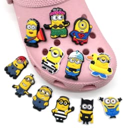 12-36Pcs Potdemiel Minion Cartoon Shoe Charms For Slides Sandals,PVC Shoe Decorations Accessories For Christmas Birthday Gift