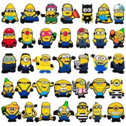 12-36Pcs Potdemiel Minion Cartoon Shoe Charms For Slides Sandals,PVC Shoe Decorations Accessories For Christmas Birthday Gift