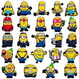 12-36Pcs Potdemiel Minion Cartoon Shoe Charms For Slides Sandals,PVC Shoe Decorations Accessories For Christmas Birthday Gift