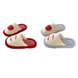 Fashion Grid Stripe Cute Plush Slippers Non-Slip Thick Sole Winter Slides Women Silent Casual Home Wear Shoes Women