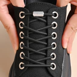 No Tie Shoe Laces Threaded Button Black White Fashion Without Ties Elastic Laces Sneaker Kids Adult