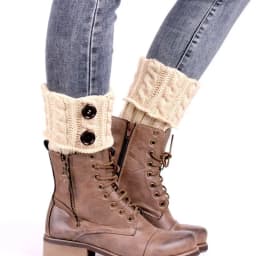 Button Cable Knit Wool Ankle Leg Warmers Women Short Foot Covers Cozy Winter Boot Socks Toppers Autumn Knitted Accessories