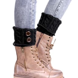 Button Cable Knit Wool Ankle Leg Warmers Women Short Foot Covers Cozy Winter Boot Socks Toppers Autumn Knitted Accessories
