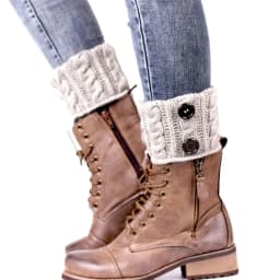 Button Cable Knit Wool Ankle Leg Warmers Women Short Foot Covers Cozy Winter Boot Socks Toppers Autumn Knitted Accessories