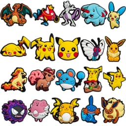 20-100Pcs Potdemiel Pokemon Series Shoe Charms For Clog Sandals,Shoe Decoration Accessories Shoe Pins Great Gift For Men Women