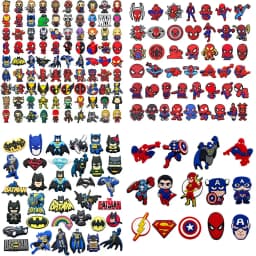 Random 20-200Pcs Hot Toys Marvel Spider-Man Series Shoe Charms For Clogs,PVC Shoe DIY Decorations Premium Quality Accessories