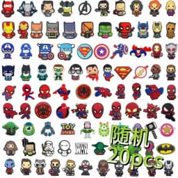 Random 20-200Pcs Hot Toys Marvel Spider-Man Series Shoe Charms For Clogs,PVC Shoe DIY Decorations Premium Quality Accessories