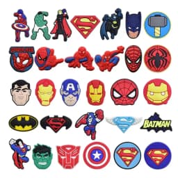 Random 20-200Pcs Hot Toys Marvel Spider-Man Series Shoe Charms For Clogs,PVC Shoe DIY Decorations Premium Quality Accessories
