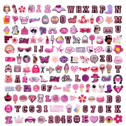 Random 10-100Pcs Pink Series Shoe Charms For Sandals,Shoe Decoration Accessories Shoe Pins Great Gift For Men Women