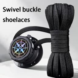 Black and White Flat Twist-Lock Shoelaces Easy-to-Install Automatic Shoelaces Outdoor Sports Shoelace Unisex 1Pair/2Pair