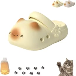 Adorable Waterproof Cat Slippers Bottom Cat Paw Anti Slip Small Cat Mules Soft Bottom Closed Toe Ladies Slippers Girl