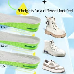 1 Pair Breathable Air Cushion Acupoints Arch Insoles Shock Absorbing Anti-Odor Sweat Insole Height Increase Pad for Sports Shoes