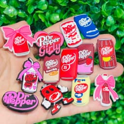 13-100pcs Dr Pepper Soda Bottle Drink Shoe Charms PVC Accessories DIY Shoes Buckle Decorations Fit Wristband Party Woman Gifts