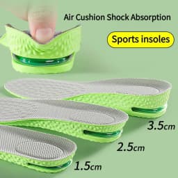 1 Pair Breathable Air Cushion Insoles Shock Absorbing Anti-Odor Sweat Insole Height Increase Pads for Sports Shoes