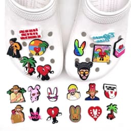 22Pcs Unisex Bad Bunny Themed Shoe Charms for Sandals Cave Decorations Birthday Gift Idea for Boys And Girls