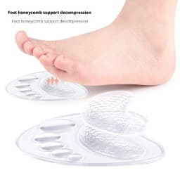 Soft Silicone Forefoot Cushion Pads Anti-Slip Gel Shoe Inserts for Women High Heels Sandals Pain Relief