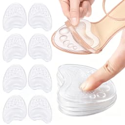 Soft Silicone Forefoot Cushion Pads Anti-Slip Gel Shoe Inserts for Women High Heels Sandals Pain Relief