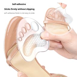 Soft Silicone Forefoot Cushion Pads Anti-Slip Gel Shoe Inserts for Women High Heels Sandals Pain Relief