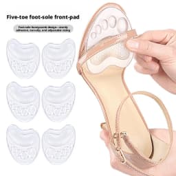 Soft Silicone Forefoot Cushion Pads Anti-Slip Gel Shoe Inserts for Women High Heels Sandals Pain Relief