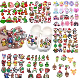 Mesuca Mixed Random Christmas Series 20-100 Shoe Charms For Sandals,Shoe Decoration Accessories Shoe Pins Great Gift For Men Wom