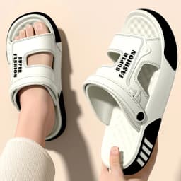 SHAJI Men Slippers Summer EVA Soft-soled Platform Slides Sandals Indoor Outdoor Walking Beach Shoes Flip Flops Mens Home Shoes
