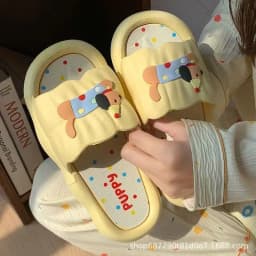 Cartoon Hot Dog Slippers for Women Soft Anti-Slide Indoor Outdoor Summer Sandals, Cute Couple Home Shoes