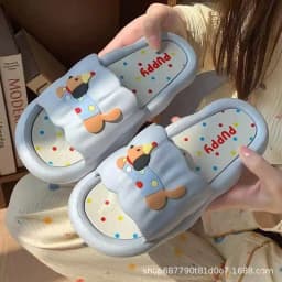 Cartoon Hot Dog Slippers for Women Soft Anti-Slide Indoor Outdoor Summer Sandals, Cute Couple Home Shoes