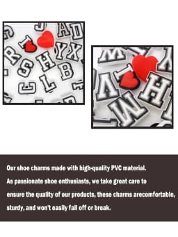 26/28/54/40/80Pcs Alphabet Series Shoe Charms For DIY Charms Shoe Decoration Accessories Bubble Slides Sandals Shoe Pins