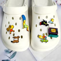 9pcs Cartoon Large Size Simpson Series ​for Shoe Charms pvc DIY  Shoe Accessories for Classic Clog Shoe Decoration Kids Gifts