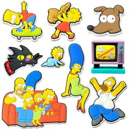 9pcs Cartoon Large Size Simpson Series ​for Shoe Charms pvc DIY  Shoe Accessories for Classic Clog Shoe Decoration Kids Gifts