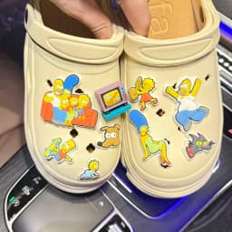 9pcs Cartoon Large Size Simpson Series ​for Shoe Charms pvc DIY  Shoe Accessories for Classic Clog Shoe Decoration Kids Gifts