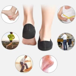 U-Shaped Silicone Gel Heel Cups, Plantar Fasciitis Foot Support for Heel Spur Pain Relief, Shock Absorbing Insoles for Men Women