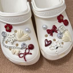 Sweet Style Shoe Charms Set for Clogs Strawberry Bow Heart Rabbit Shoe Decoration Pins Shoe Accessories for Women Girls Sandals