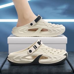 Men's Outdoor Slippers EVA Non-Slip Closed-toe Thick Soft Platform Slide Fashion Comfortable Sandals For Men Summer Home Shoes