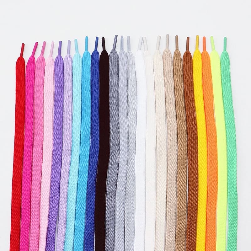 1Pair 8mm wide classic solid color shoelace Flat cotton shoelace Sneakers canvas shoes quality shoelaces 80/100/120/140/160cm