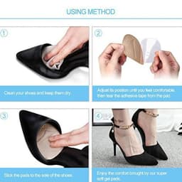 2Pair Silicone Metatarsal Pads for Shoes Non-Slip Self-Adhesive Forefoot Gel Foot Pads Sandals High Heels Shoe Insoles for Women