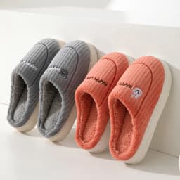 Cotton Slippers Female Couple Home Hair Slippers Non-Slip and Wear-Resistant Cartoon Indoor Warm Slippers Male Winter Home Use