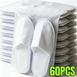 2-30pairs Unisex White Disposable Slippers for Guest Non Slip Hotel Slippers Spa Slippers Bulk Indoor Slipper for Women Men