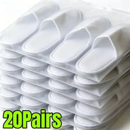 2-30pairs Unisex White Disposable Slippers for Guest Non Slip Hotel Slippers Spa Slippers Bulk Indoor Slipper for Women Men