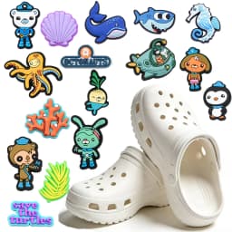 8-17PCS Octonauts Kwazii Shoes Charms for Clog Sandals Decoration Mix Wholesale PVC Cute Shoe Accessories Charms for X-MAS Gift