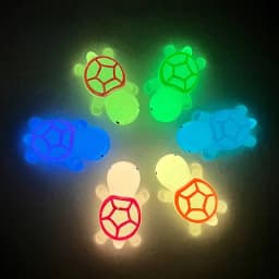 Cute Cartoon Luminous Turtle Shoe Charms - Whole Set DIY Garden Shoe Accessories Designer Shoe Decoration for Girls Gift