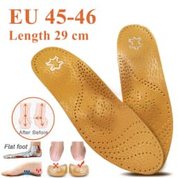 Best Insole For Shoes Leather Orthotic Insoles Flat Feet High Arch Support Orthopedic Shoes Sole Fit In O/X Leg Corrected Insert