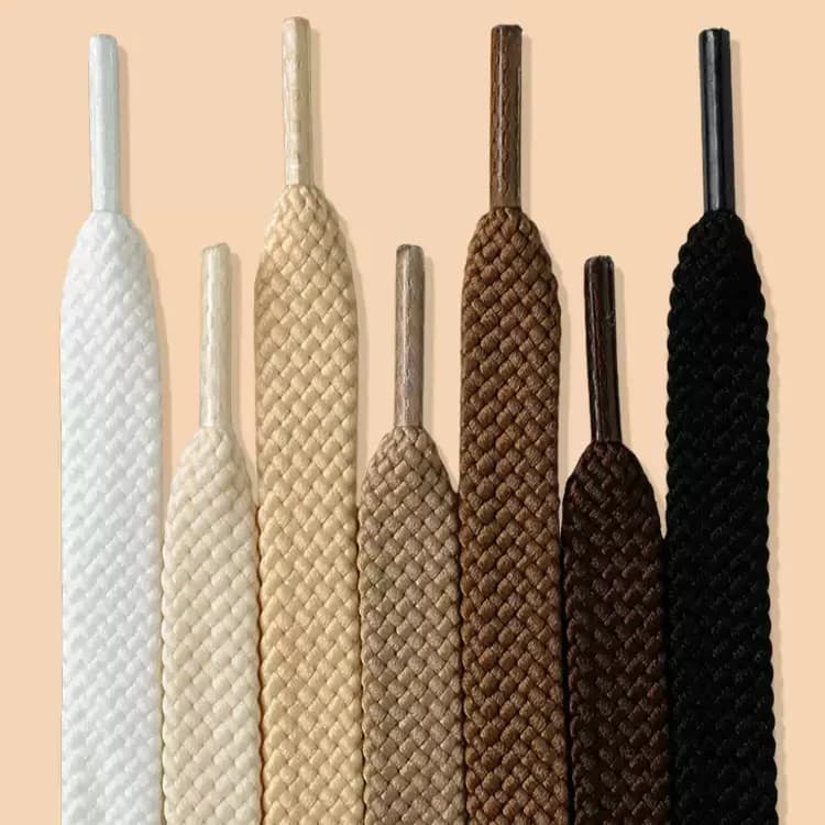 Solid Color Flat Braided Shoelaces, Durable Polyester Replacement Laces, Fashion Laces for Sneakers, Sports & Casual Shoes